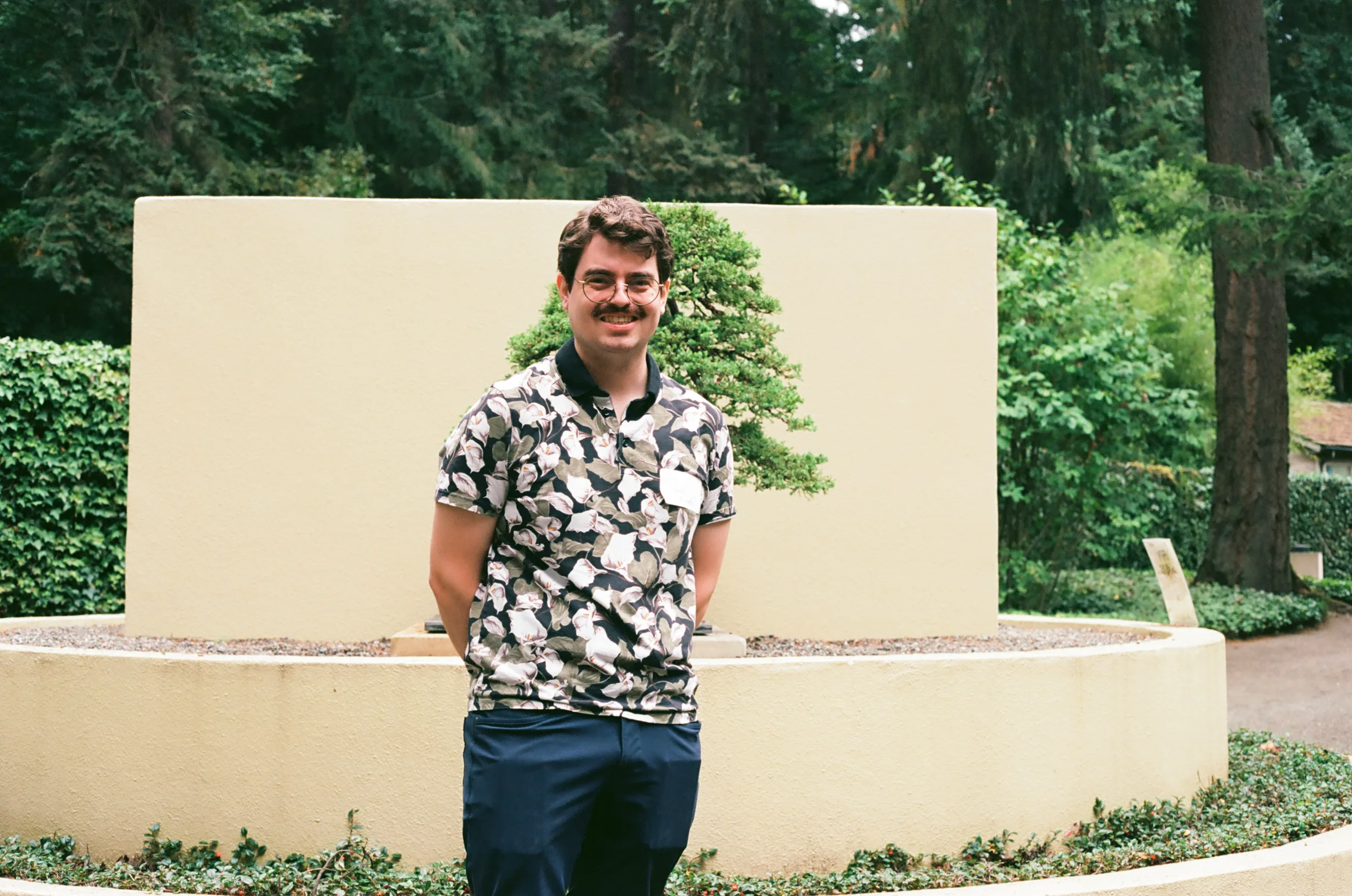 Will at Pacific Bonsai Museum with bonsai